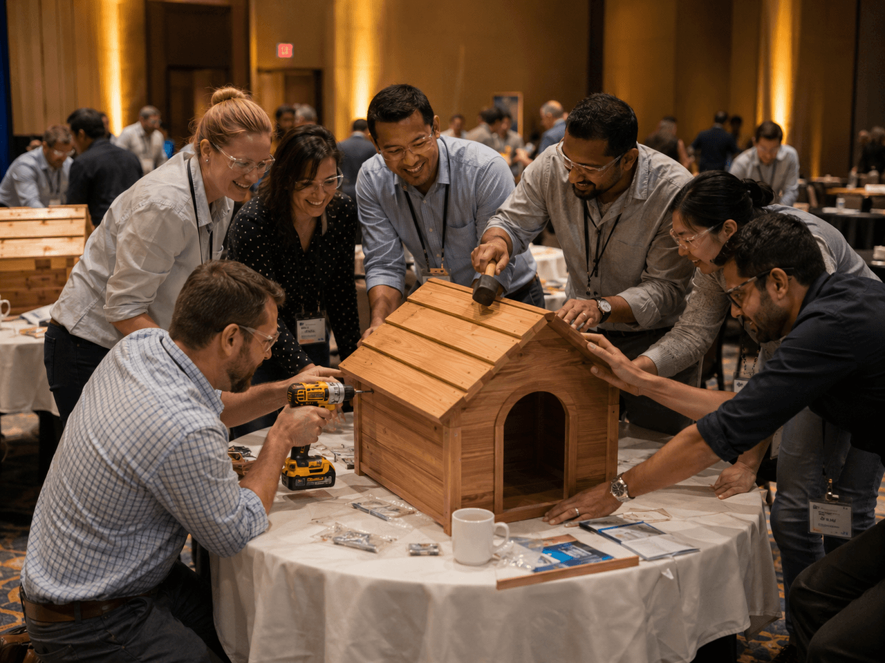 Dog House Dallas Build — Housewarming team building with Building Teams